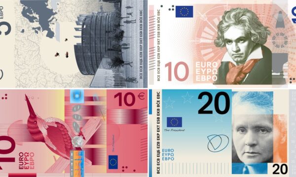 Novas notas de euro terão personagens históricos e paisagens; veja os