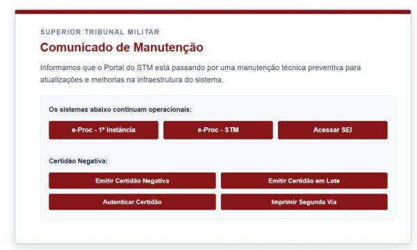 Portal do STM está fora do ar desde 2 de julho por ‘incidente de segurança cibernética’