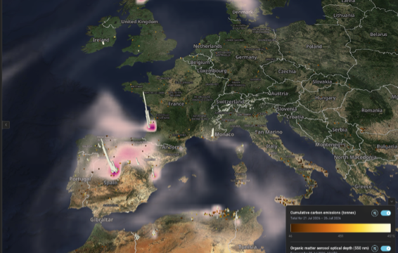 Copernicus lança ferramenta que acompanha emissões de incêndios em tempo real