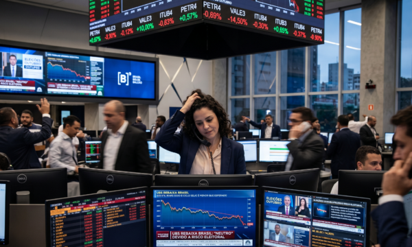 Ibovespa cai pela 9ª sessão e dólar sobe com juros em alta e pesquisa